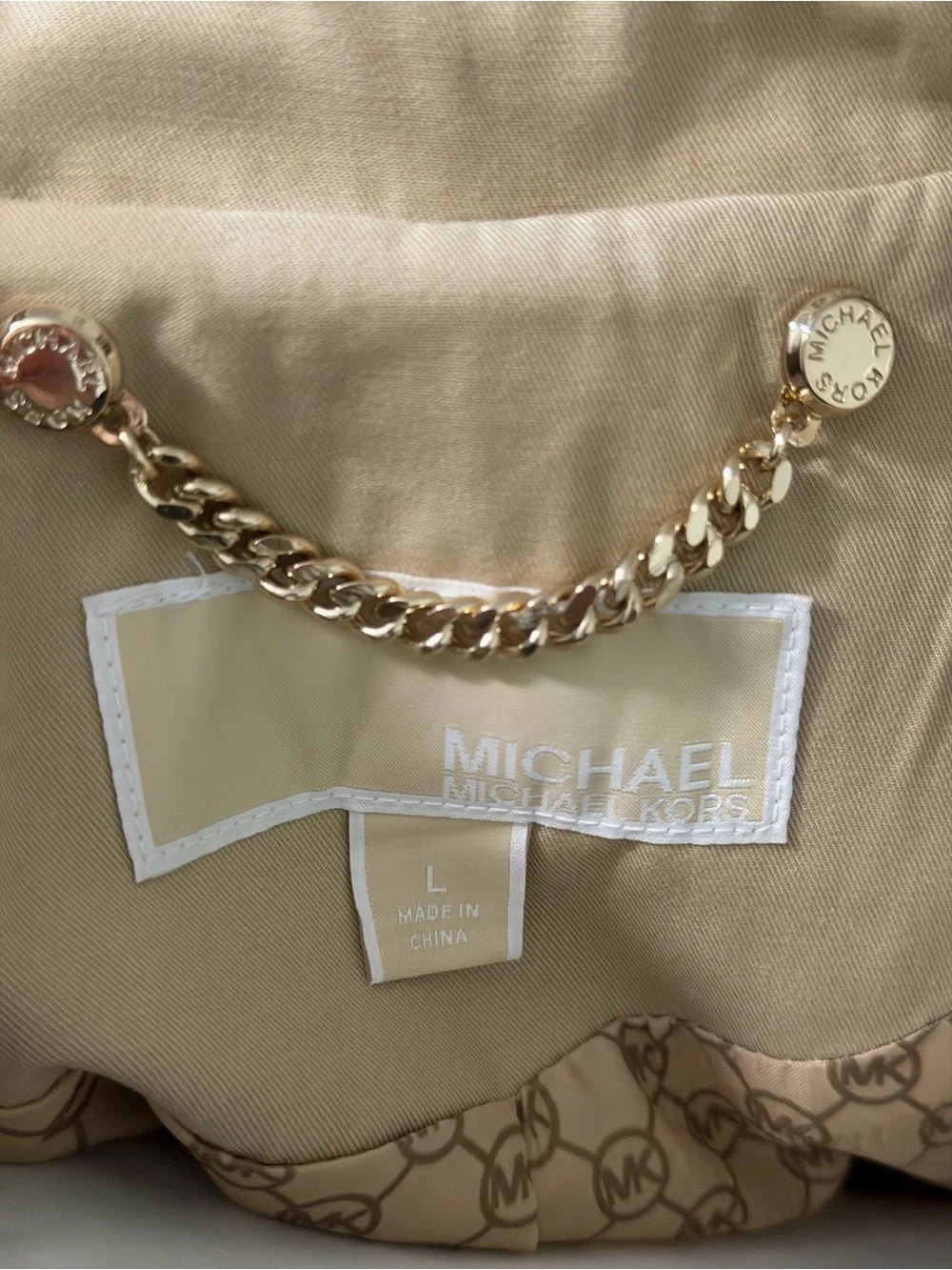 Michael Kors Tan Double-Breasted Trench Coat